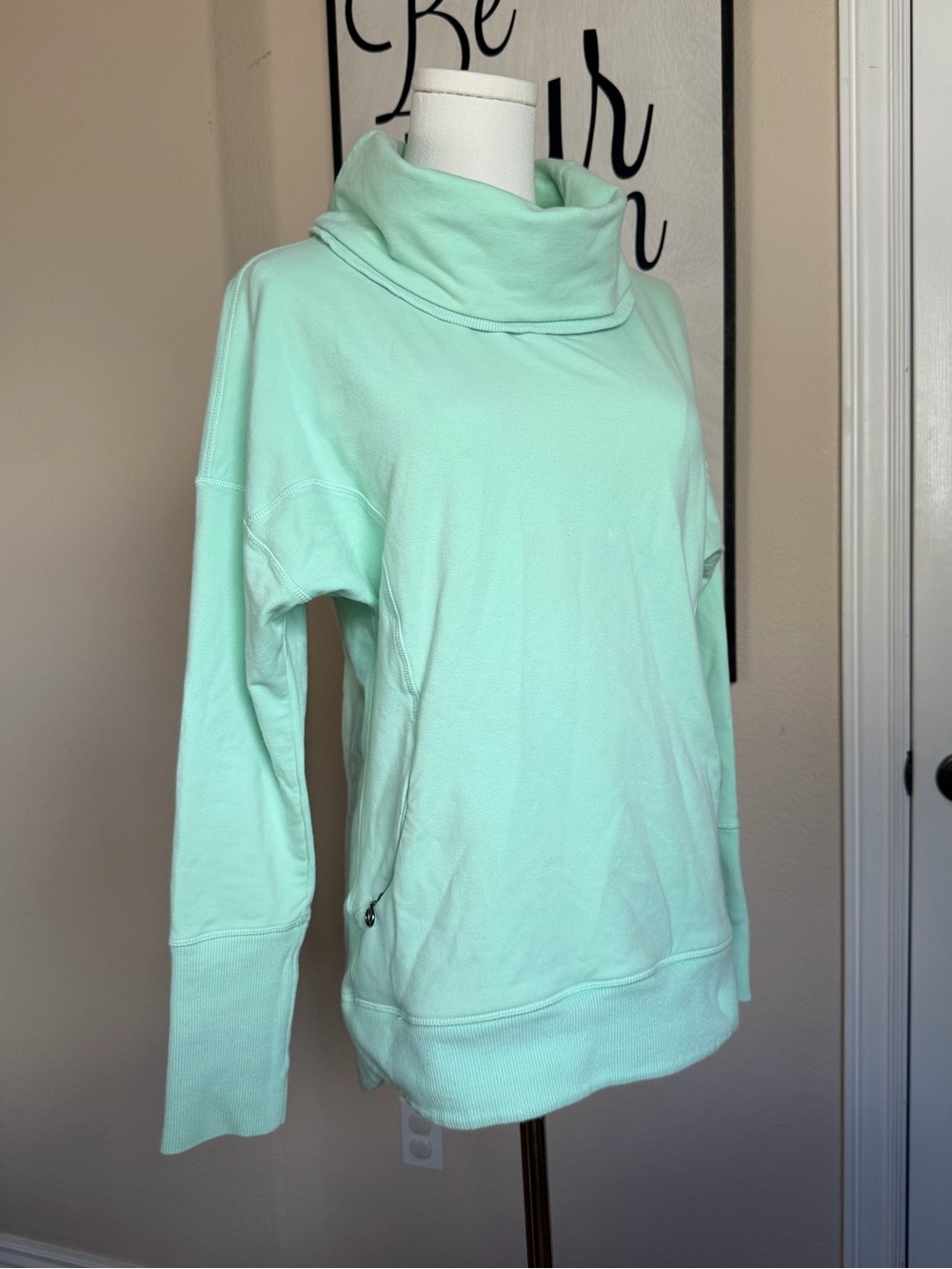 Lululemon Mint Green Cowl Neck Pullover Sweatshirt